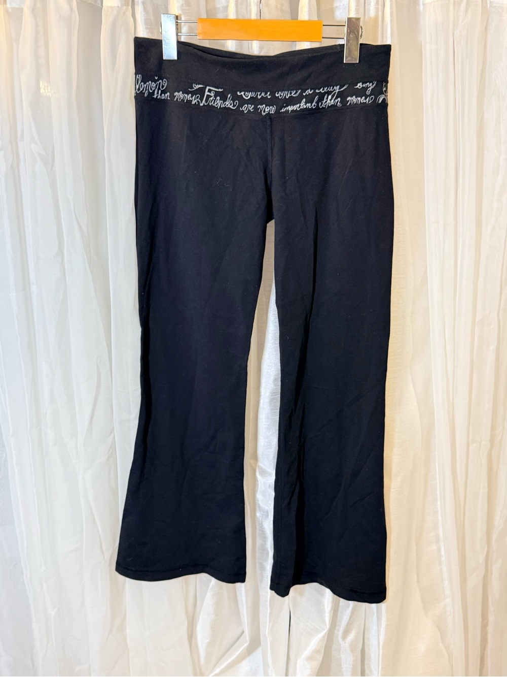 lululemon reversible Black Flared Yoga Leggings with Script Waistband